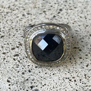 Black Faceted Cocktail Ring - Sz. 8-1/2